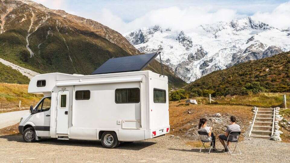 EcoFlow solar panel on a RV