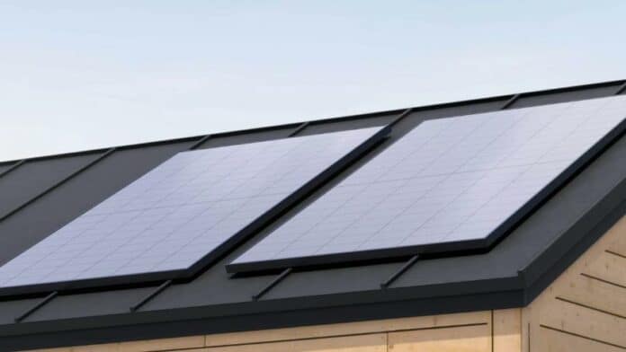 Ecoflow solar panel on roof