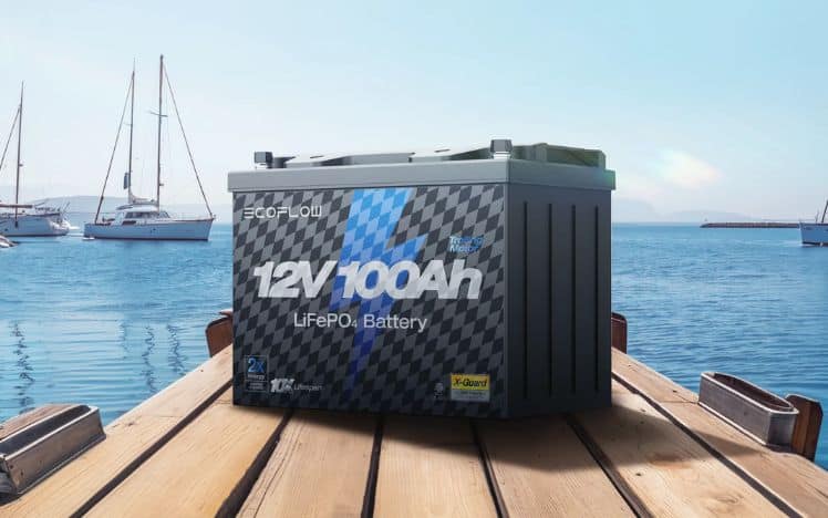 An EcoFlow battery on a dock