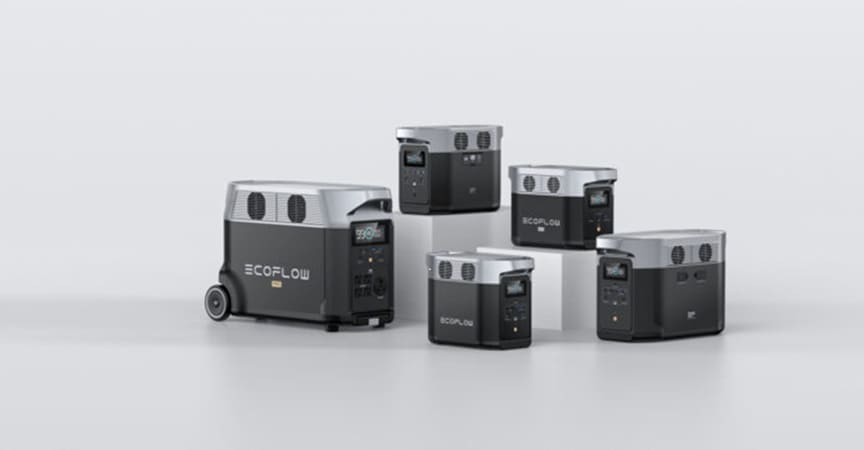 Collection of EcoFlow portable power stations in various sizes