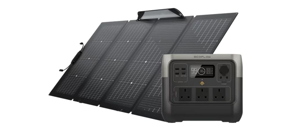 EcoFlow RIVER 2 portable power station with foldable solar panels