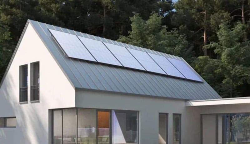 Home with solar panels installed on its roof