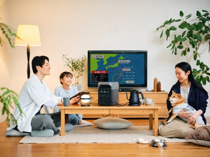 台風とポータブル電源