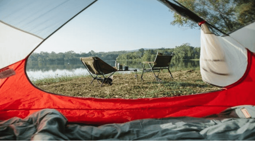 Solar-powered tent