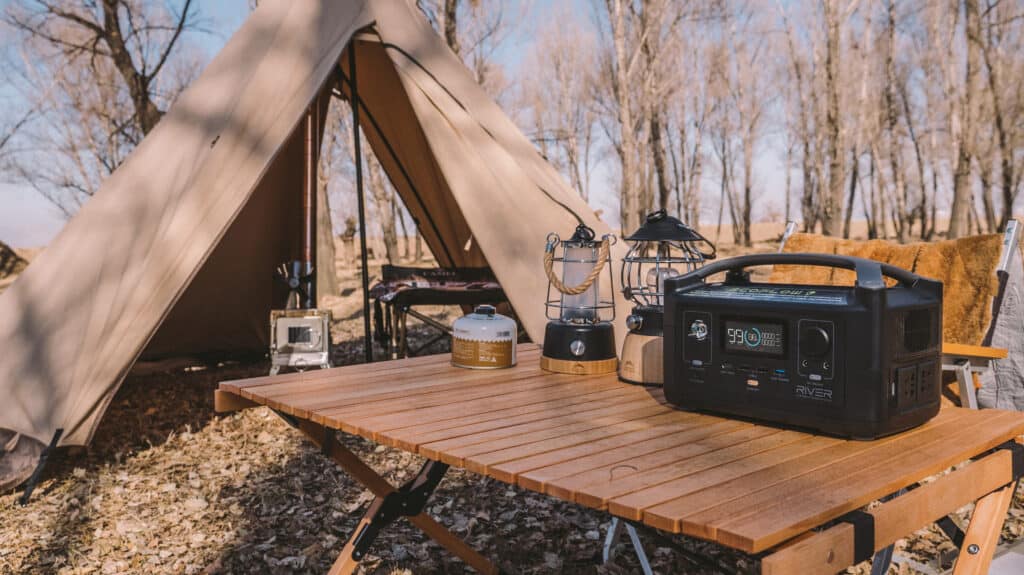 If you're away for a short camping trip, RIVER has the perfect amount of campsite power. 
