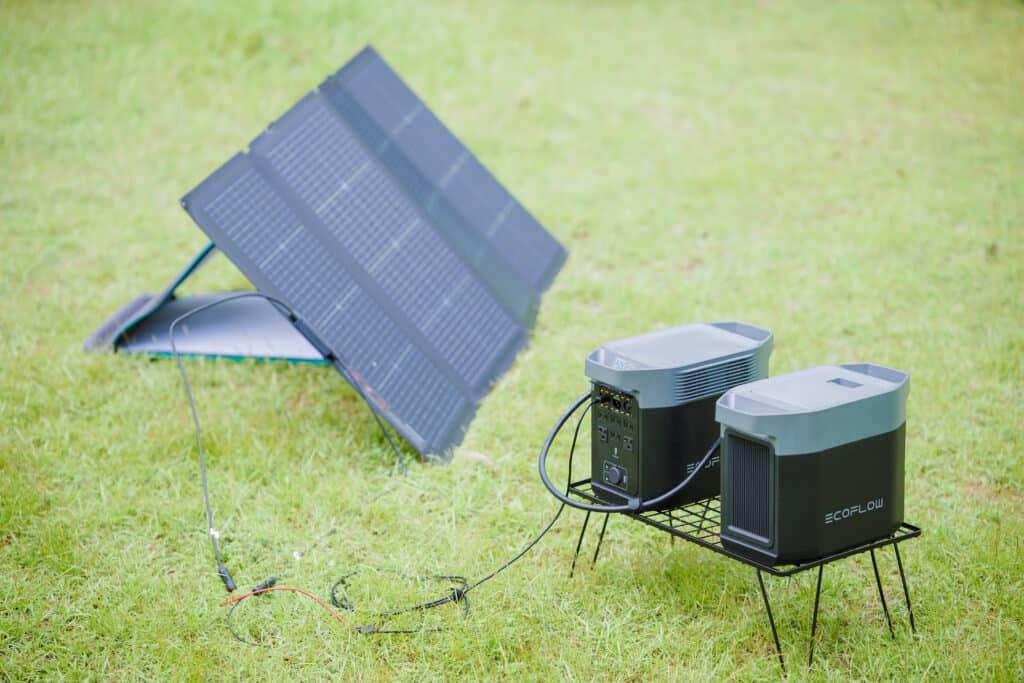 Charge up your EcoFlow solar generator using portable solar panels for a green, home back up solution.