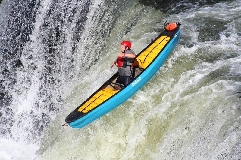 man doing kayaking
