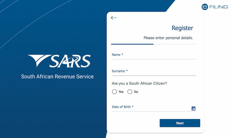 Register on SARS eFiling